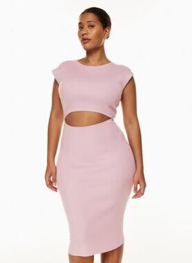 Wilfred Free Pink Ribbed Cut-Out Knee Length Dress Bodycon Women's size Small